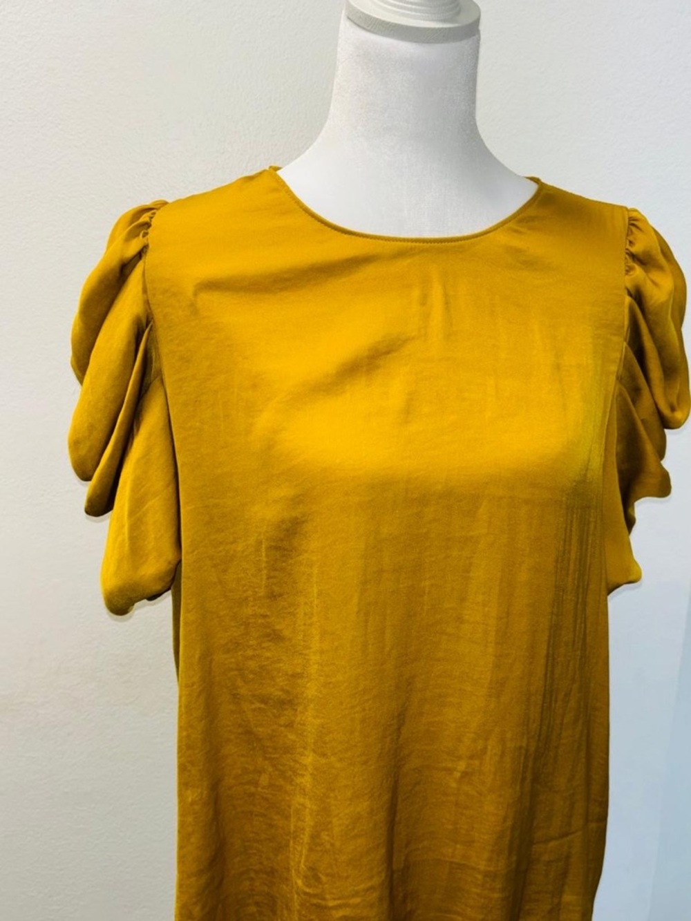 Naked Zebra Mustard Puff Sleeve Blouse